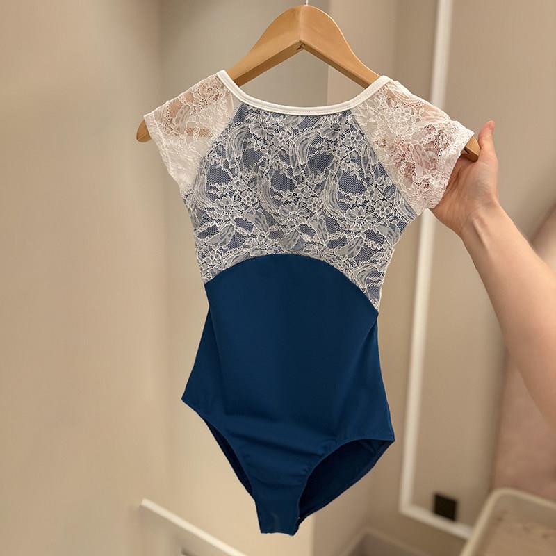 芭蕾成人舞蹈服短袖蕾丝形体服基训中国舞蹈服空中瑜伽连体服
