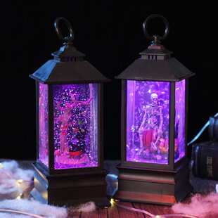 道具幽灵油灯巫婆摆件桌面装扮万圣节小装饰品风灯骷髅灯灯