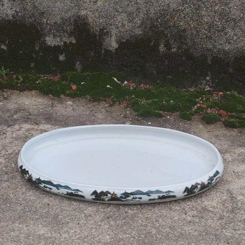 陶瓷花盆托盘园艺加厚托水盆园林造景假山盆花盆水培植物多肉盘