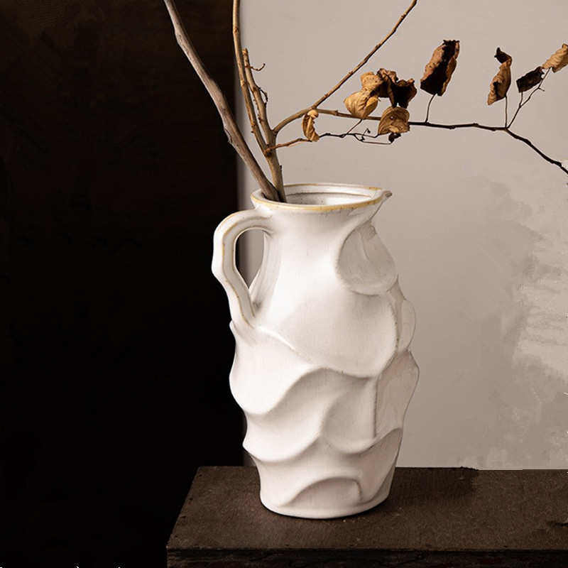 复古菱形手提花壶花瓶高级感办公摆件客厅餐桌装饰花器摆件,鲜花速递/花卉仿真/绿植园艺,花盆,淘宝优惠券,粉丝福利购,淘宝优惠卷