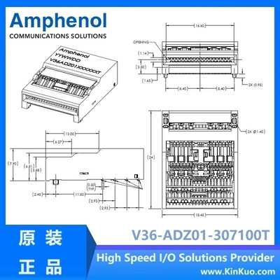 Amphenol QSFP-DD 112G 连接器 V36-ADZ01-307100T
