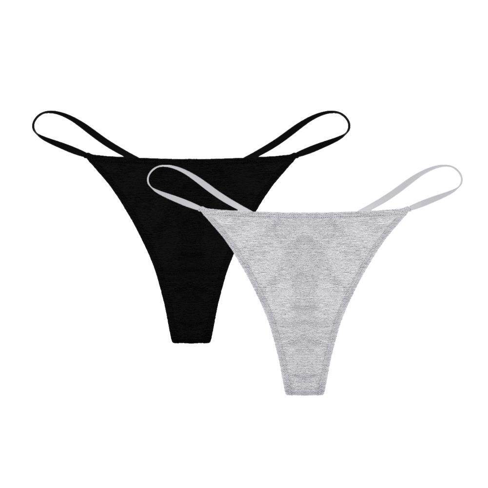 Underwear women's low waisted thong with a thin strap and - 实物图