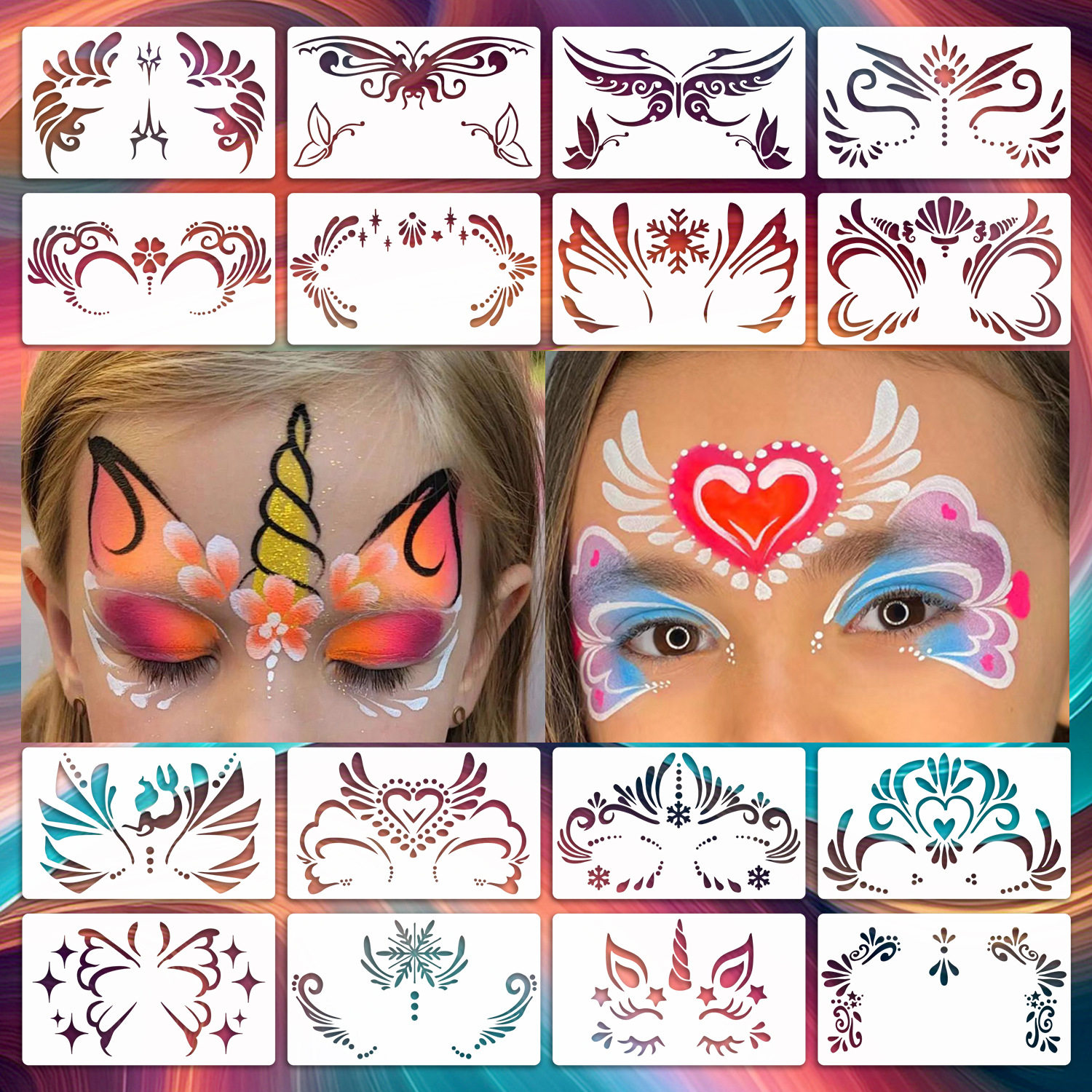 DIY跨境面部彩绘镂空测绘套装