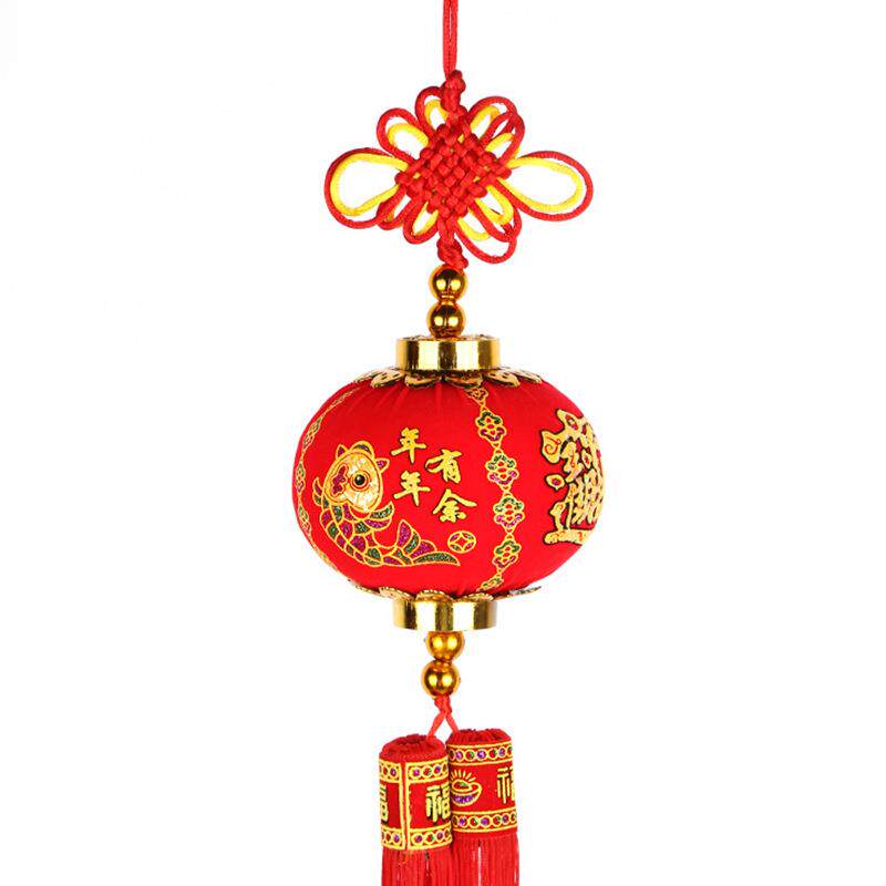 灯笼植绒小灯笼盆景挂饰婚庆结婚红色小灯笼串中秋节装饰灯笼