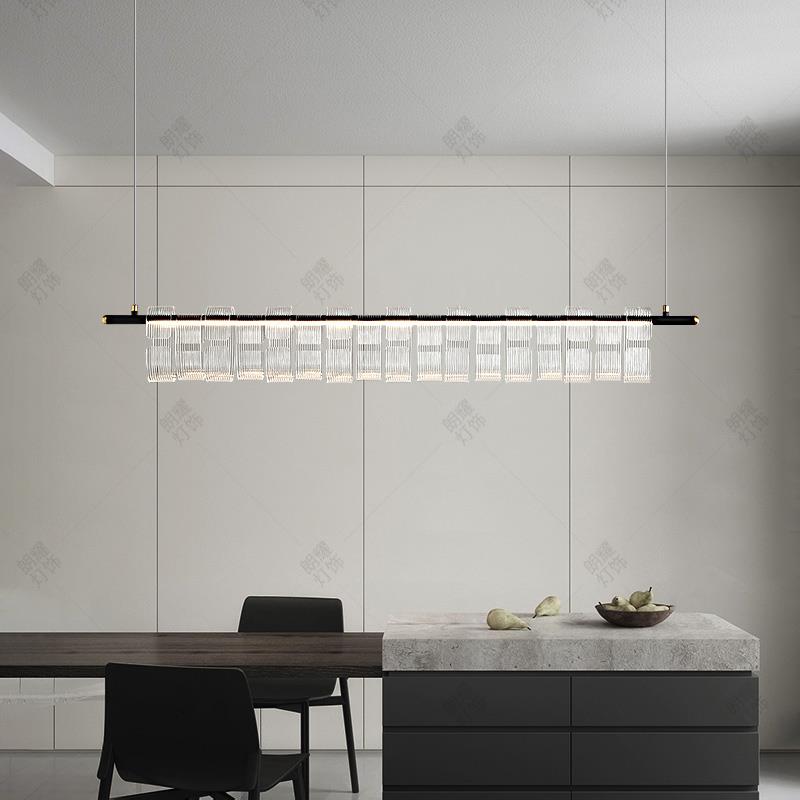 师意式简餐777灯厅吊现代轻奢设计极几何创意氛围前台吧台长条灯