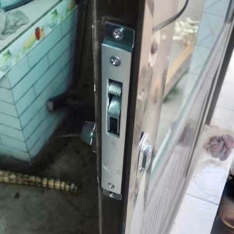 铝合金小型地锁玻璃有框门十字锁平舌锁窄型木门锁移门锁双开