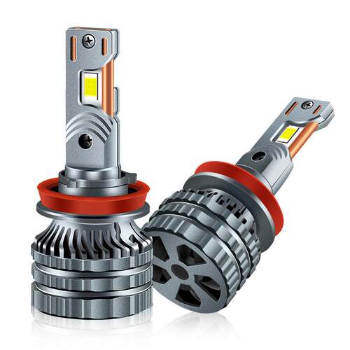 新品汽车led大灯双铜管近光远光白色H4 H1 H7 9005 9006 LED大灯