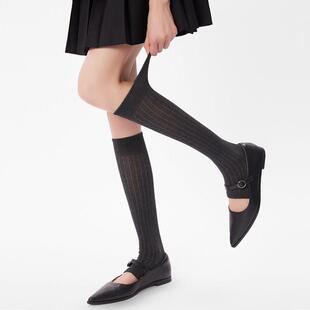 灰色miu系踩脚袜套女春夏薄款 y2k小腿套 jk辣妹羊毛长筒小腿袜秋季
