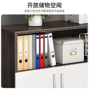 办66537282公柜矮柜物柜木质文件柜办公室带花柜槽收纳隔储断落地