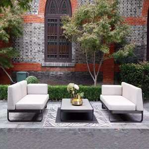 天户外铝别合沙发庭院墅金658酒店防晒防水休闲露阳台不锈钢家具