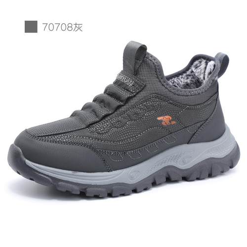 高档老老北京士棉鞋男丝绒老年加厚鞋及冬季单中年爸爸防滑腿鞋