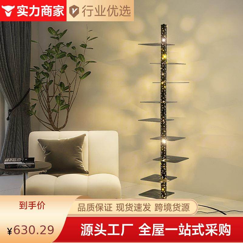 氛围感星空落地灯现代简约客厅沙发旁置物灯书房卧室轻奢铁艺灯具