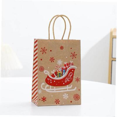 Christmas reticule Kraft paper bag Gift packaging bag手提袋