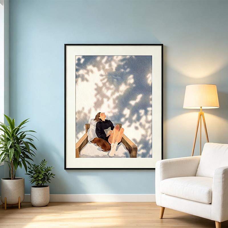 现代简约装饰画玄关客厅沙发背景墙卧室装饰挂画小清新治愈人物