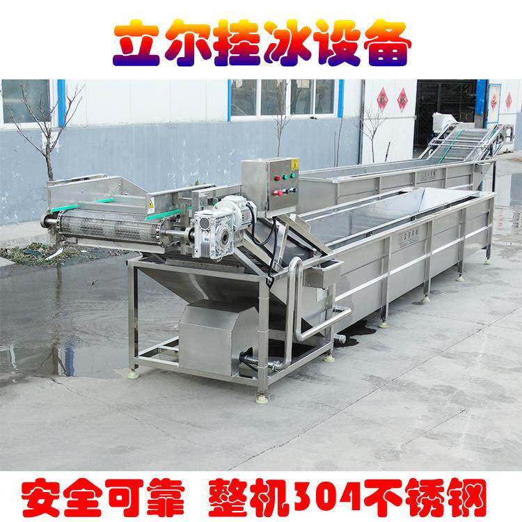 生蚝虾尾连续式挂冰衣设备自带加冰系统全自动海鲜挂冰制冰机速冻