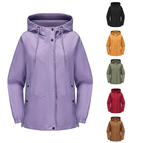 Women's hooded long sleeved protective jacket for