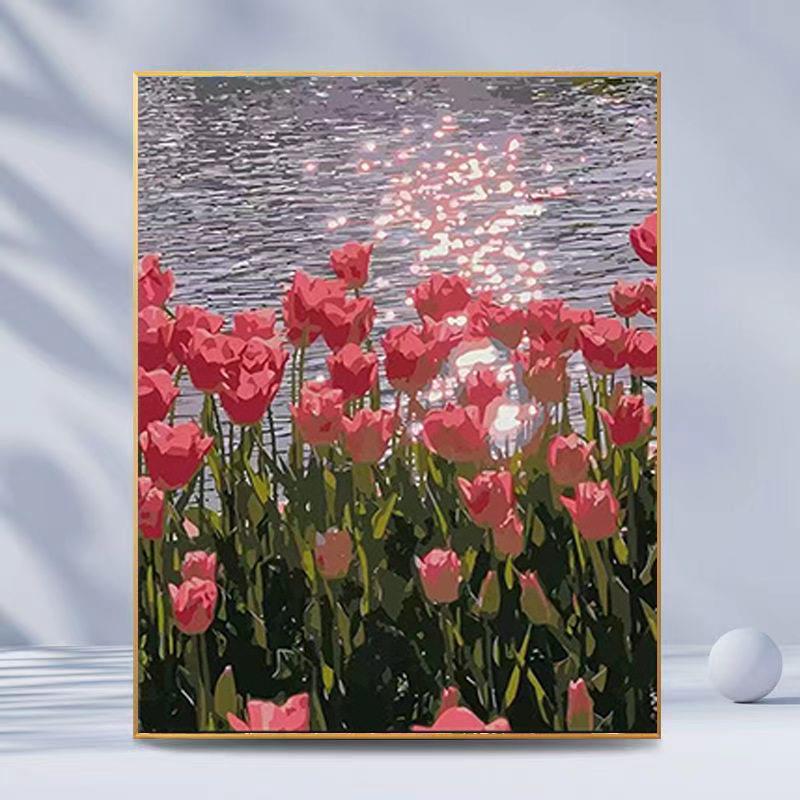 diy数字油画厂家手工自己动手填色丙烯风景油彩画挂画装饰画