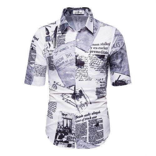Men's Plus Size Button-Up Short Sleeve Print Casual Wear
