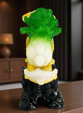 摆件如意玉白菜客厅电视柜玄关酒柜家居摆件工艺品装饰开业礼