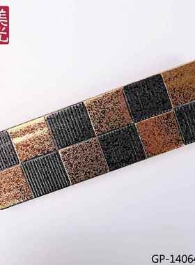 光烧创意象款长方平盘1美2陶寸特色电镀铁板烧PBH瓷盘刺棋身肉片