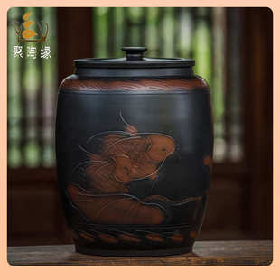 陶罐 ⇖水罐陶瓷水缸家用储水用厨房纯净水桶茶道茶台泡茶老式