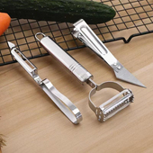 不锈钢削皮刀土豆削皮器多功能厨房用品瓜果刮刨套装 三件套