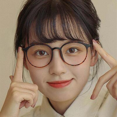 2022新款超轻圆框防蓝光平光镜女文艺学生素颜神器可配度数眼镜框