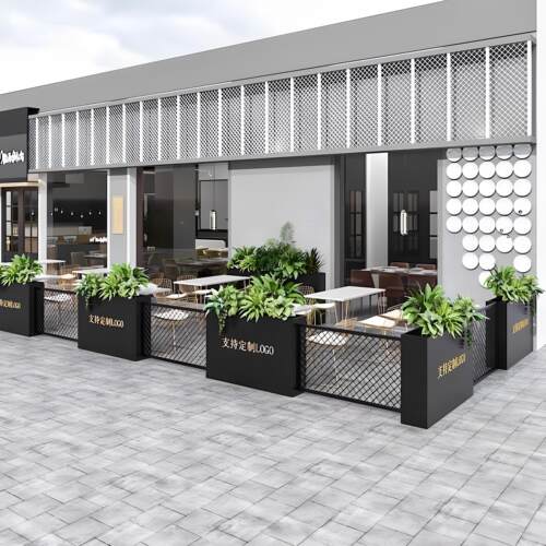 户外铁艺花箱样品屋展示中心商业街餐不锈钢花箱饮隔断花坛组合门
