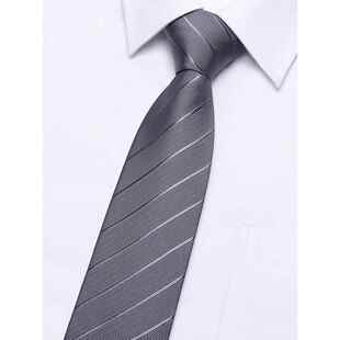 领带男士灰色高端手打正装商务西装配饰拉炼式免打结懒人结0308k