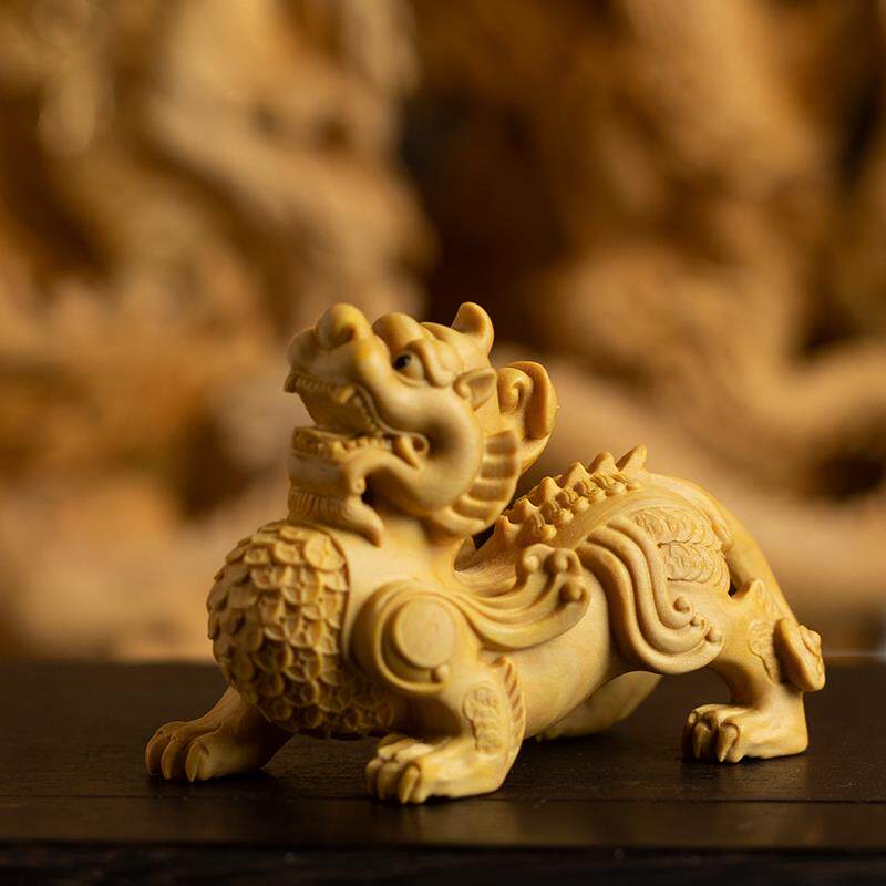 小叶黄杨木实木雕刻工艺飞天貔貅文玩把件随身手把件装饰收藏摆件
