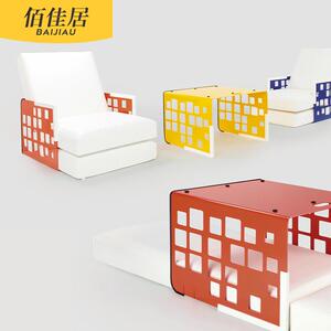 户外沙发庭院便捷式可折叠花园别墅不锈钢个性小躺床露天家具躺床