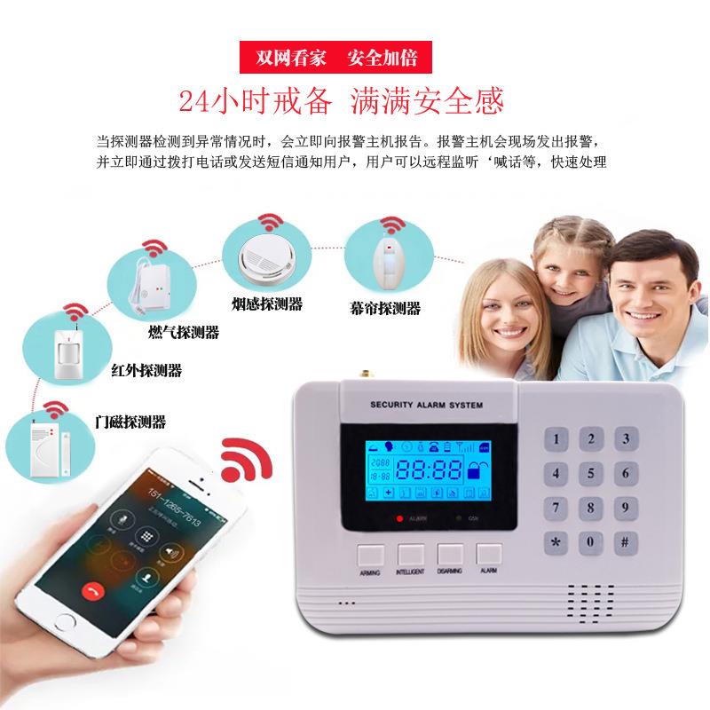 应手机话XJY-YJSWGSM双网门磁防盗报器无线红外电线门窗警探头感