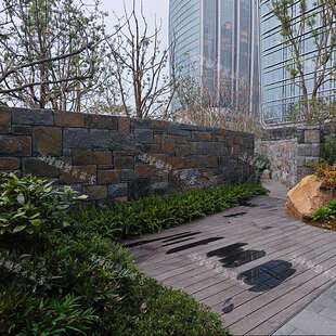 中国黑景观石墙地铺石 垒石墙 园林景观石 别墅庭院置石摆件