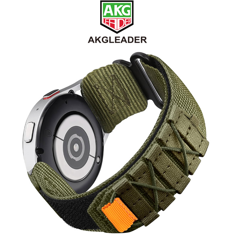 AKGLEADER官方尼龙回环手表带适用三星Galaxy Watch 6/7 Ultra战