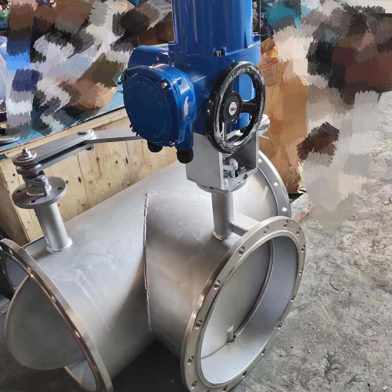 烟气三通蝶阀烟道切换通风蝶阀三向风量调节除尘器通风阀烟气风道