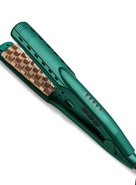 女性负离子LED陶瓷面板卷发器深绿色可做LOGO干湿蓬松卷发器