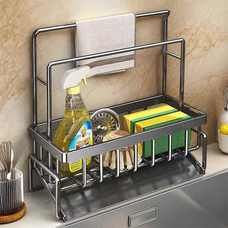 厨房置物架水槽抹布沥水架龙头水池洗碗洁精钢丝球收纳层架神器,厨房/烹饪用具,水槽置物架,淘宝优惠券,粉丝福利购,淘宝优惠卷