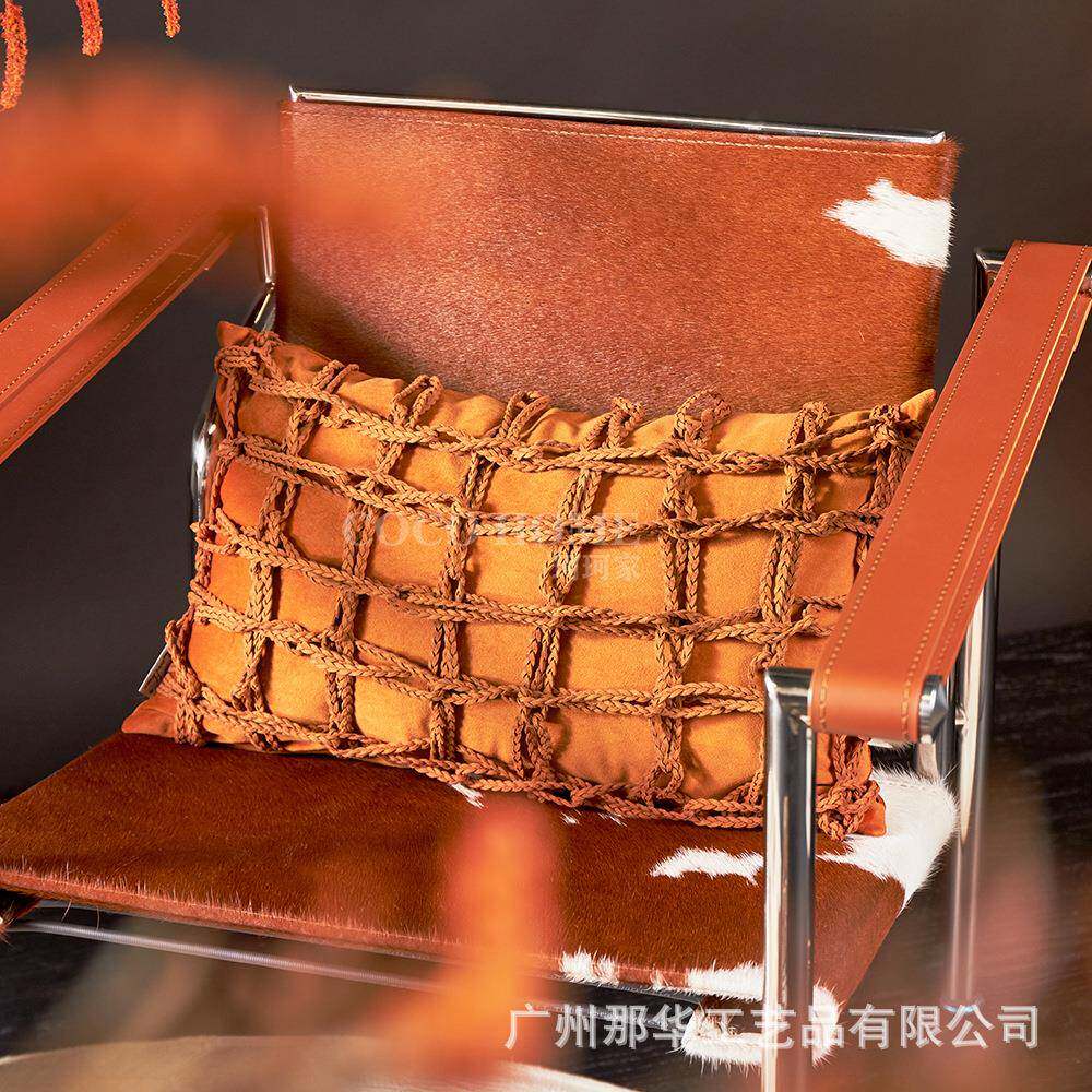 2026新款沙发靠枕手工编织抱枕套高级感卧室床头靠垫柔软坐垫