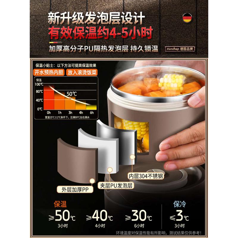 餐具打圆形保温桶便当家用6b76专用学生饭盒盒带便捷上班族不锈钢