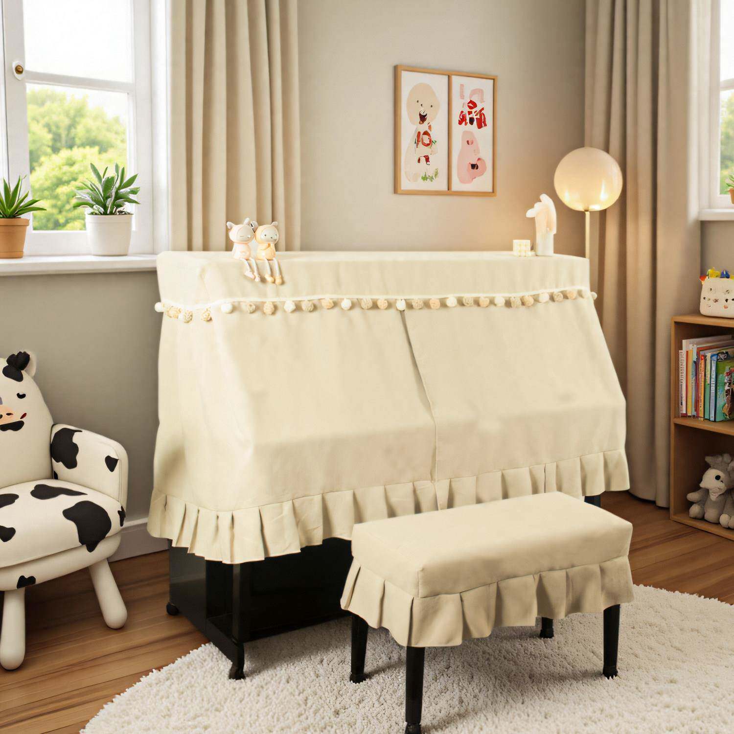 韩式钢琴罩防尘罩美式简约现代简约钢琴罩半罩全罩布高端中世纪风