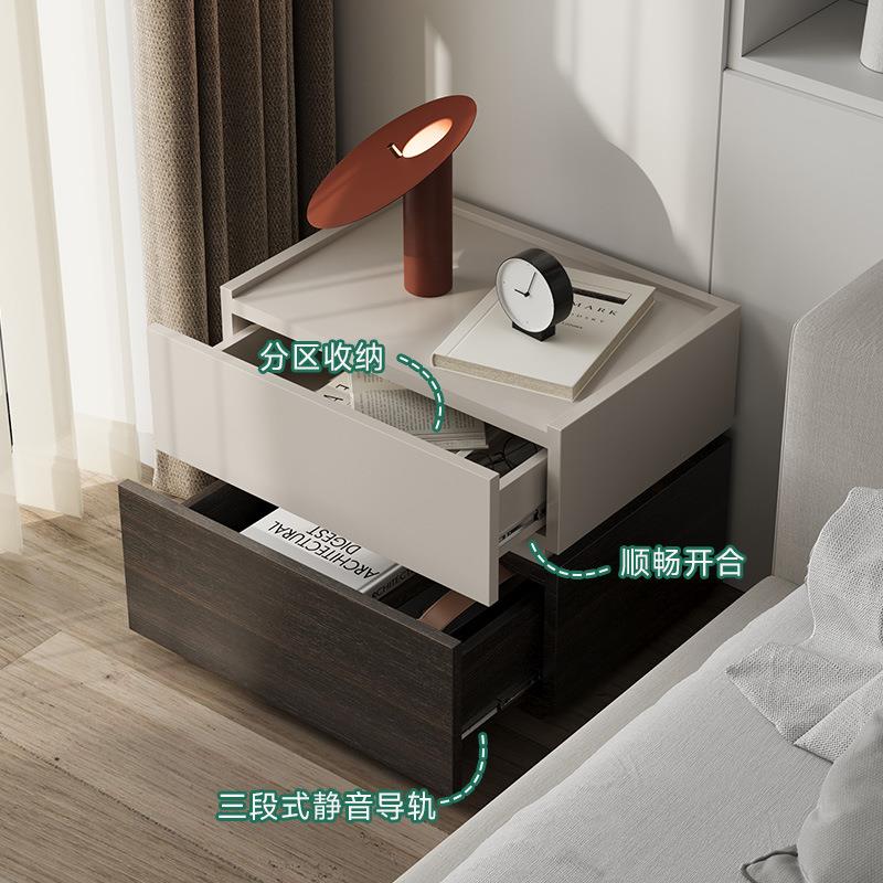床头柜简约现代卧室小型储物柜床头收纳柜大小可床边柜