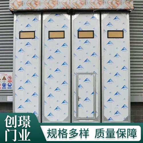 工业折叠门商场楼梯道电动折叠门加厚保温钢板仓库折叠门