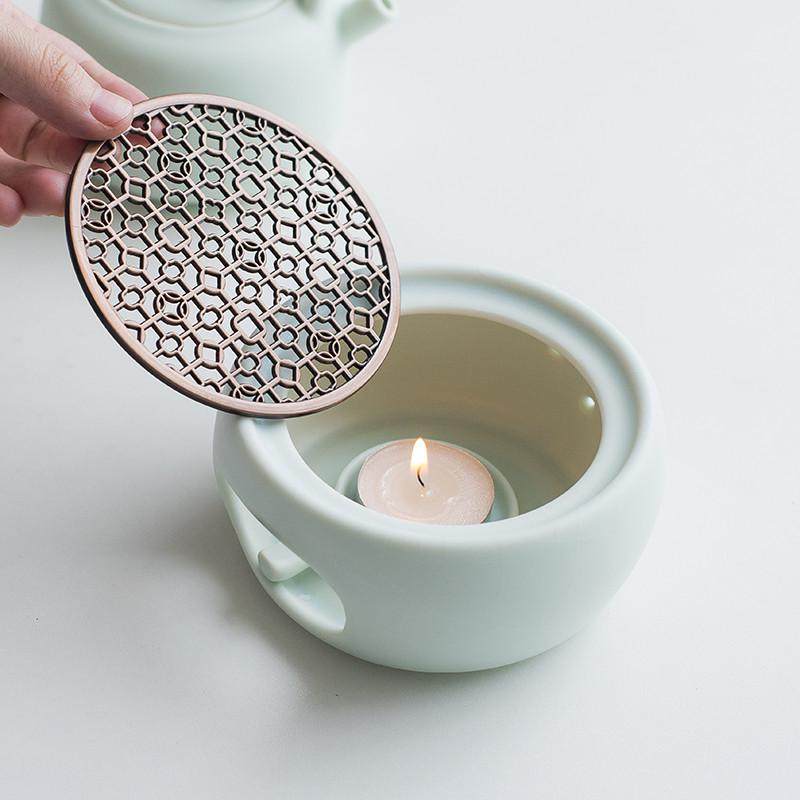 26EQ蜡烛煮茶炉小型保温底座陶瓷温茶炉耐热铜片套装暖茶器加热泡,餐饮具,茶具礼盒,淘宝优惠券,粉丝福利购,淘宝优惠卷