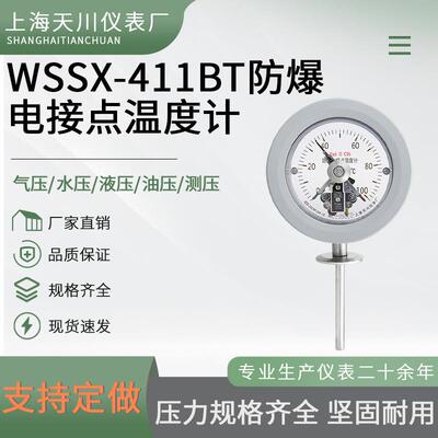WSSX-411BT系列防爆电接点双金属温度计50.5MM卫生卡盘砂磨机