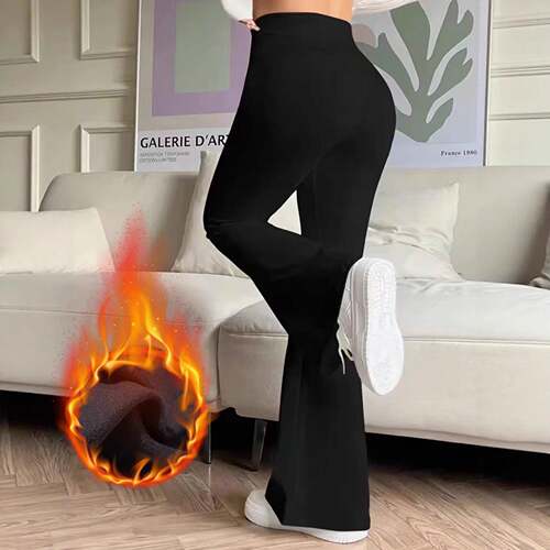 3 Pieces Waist Color Flared Casual Pants Comfortable