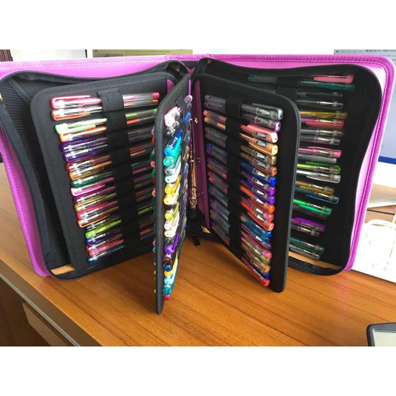 多功能中性笔圆珠笔马克笔套装PU笔盒大容量素描铅笔笔袋