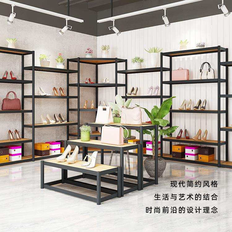 鞋店组合鞋货架展示架轻奢复古店铺高档商场组装展示架厂家直销