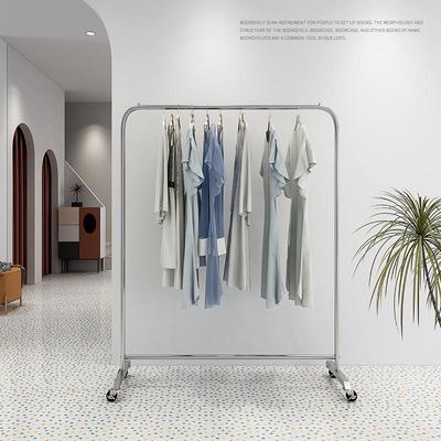 服装展示架不锈钢拉丝银落地式挂衣杆女装童装店衣服陈列道具货架