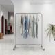 童装 挂衣杆女装 店衣服陈列道具货架 展示架不锈钢拉丝银落地式 服装