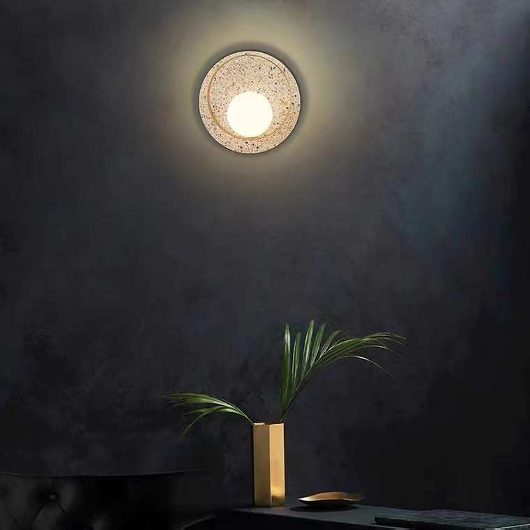 卧室床头壁灯北欧后现代轻奢创意设计师大理石客厅酒店过道造型灯